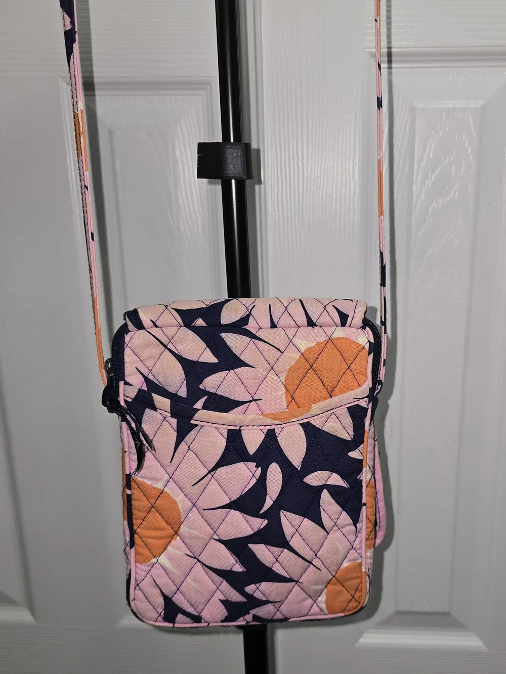 Vera Bradley Pink, Navy & Orange Quilted Crossbody
